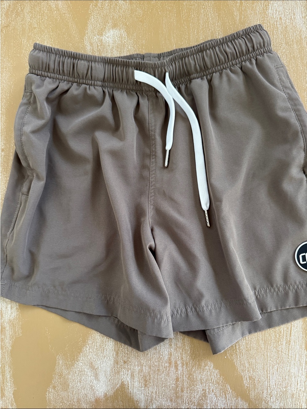 Cove Brown Elastic Waist Casual Shorts